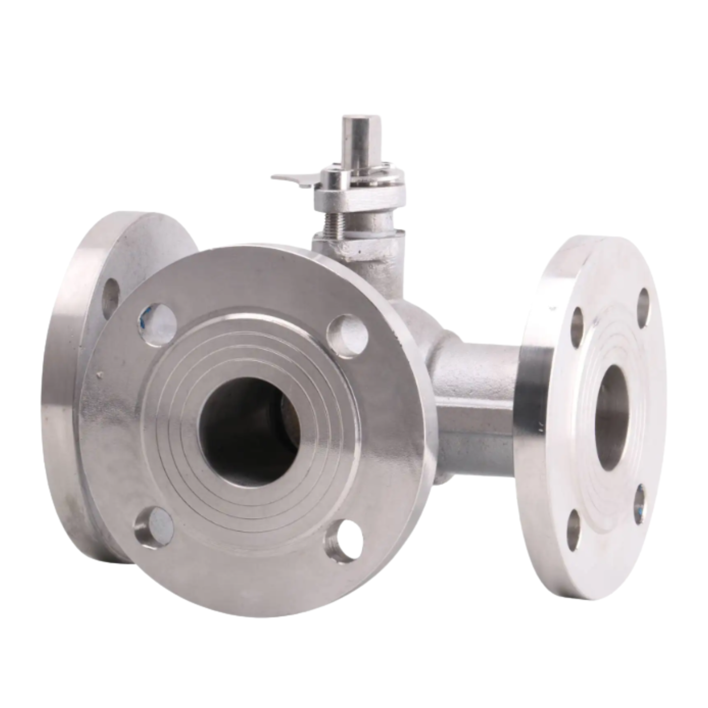 Q44/5F-16P Stainless Steel Three-way Flange Ball Valve