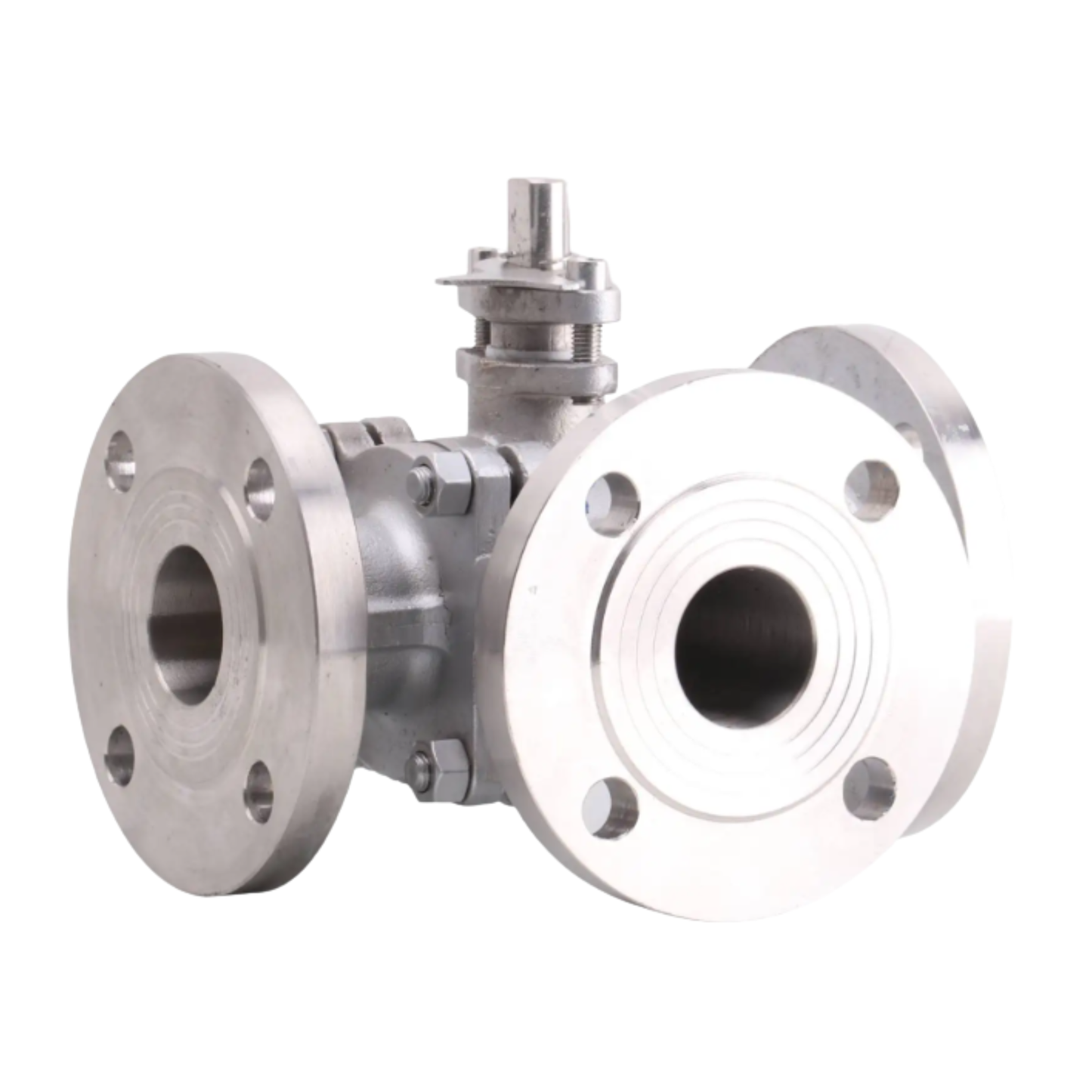 Q44/5F-16P Stainless Steel Three-way Flange Ball Valve