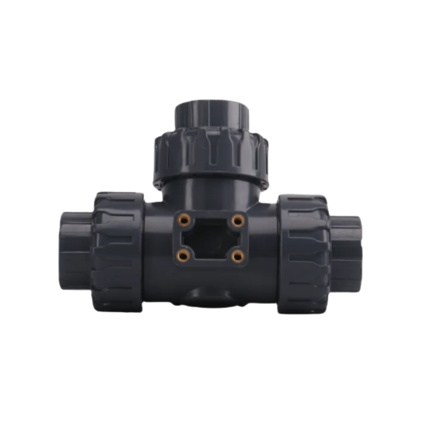 UPVC Double Union Three-Way Threaded Ball Valve