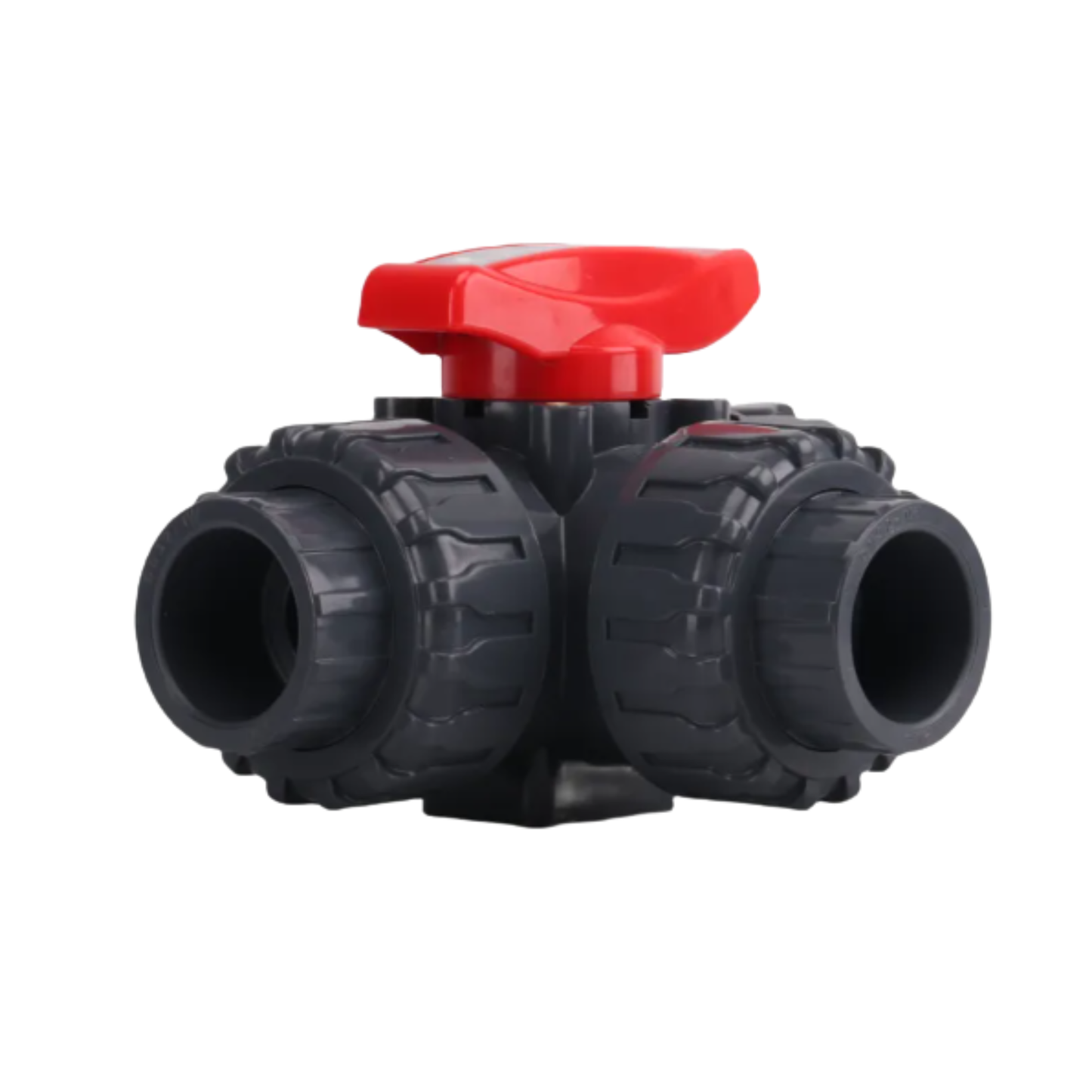 UPVC Double Union Three-Way Threaded Ball Valve