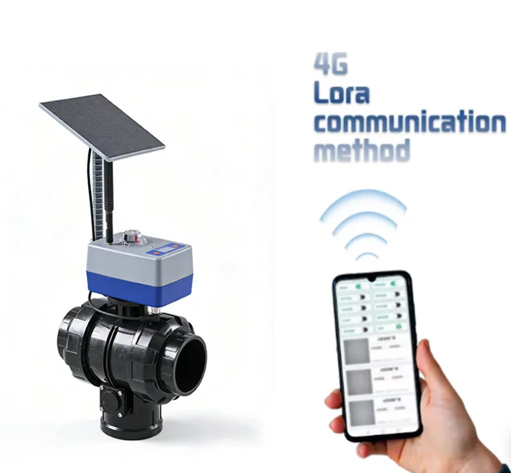 Solar Energy Intelligent Electric Ball Valve Butterfly Valve Three-way Mobilephone Wireless Control Agricultural Irrigation