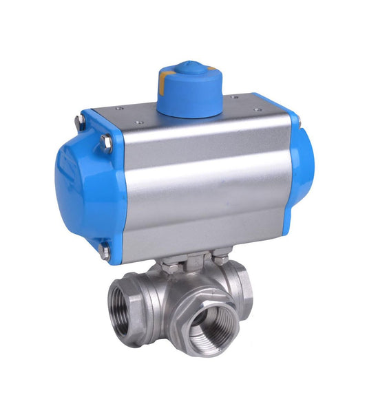 SINGLE-ACTING ACTUATOR WITH 3-WAY BALL VALVE T INOX